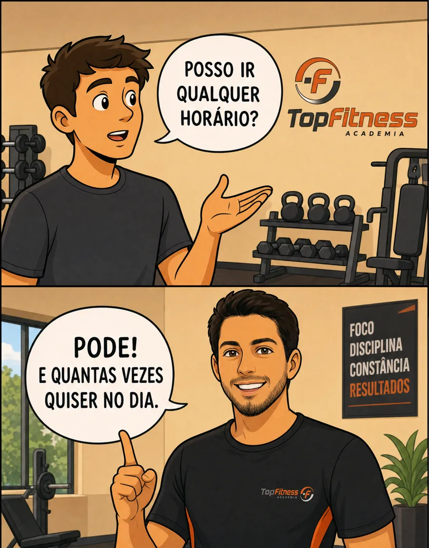 Posso ir qualquer horário? Pode, e quantas vezes quiser no dia também.